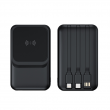 AIRCHARGE Wireless Power Bank with Fast Charge and Build-in Cables 